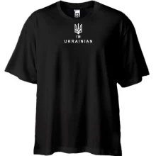 Футболка Oversize I`m Ukrainian мини с Тризубом